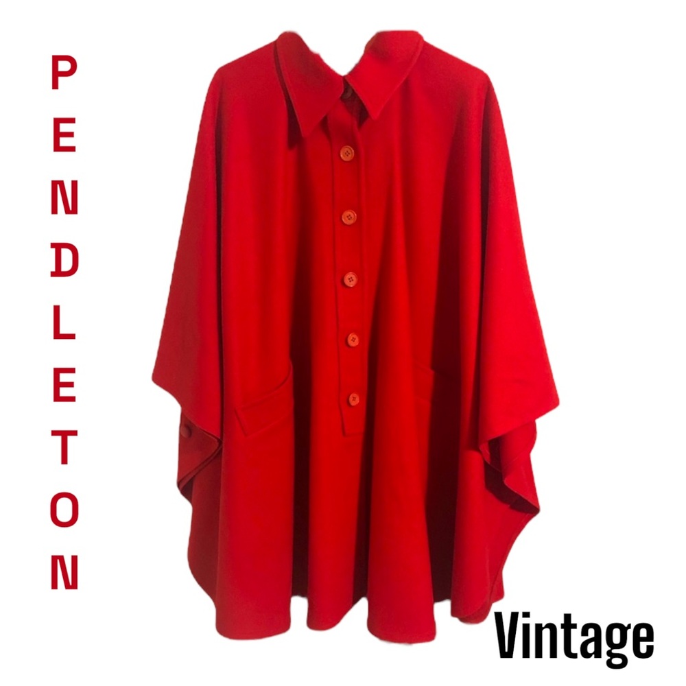 Vintage Red Pendleton Cape